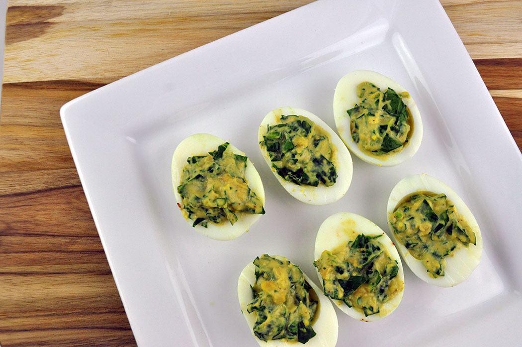 Deviled Dijon Collard Eggs